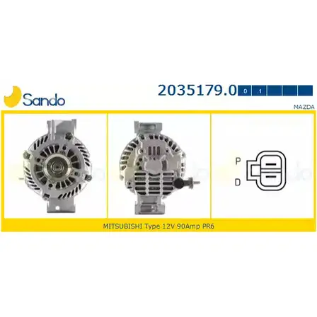 Генератор SANDO 1266756005 I0 1L5TN W5XMZH 2035179.0 изображение 0