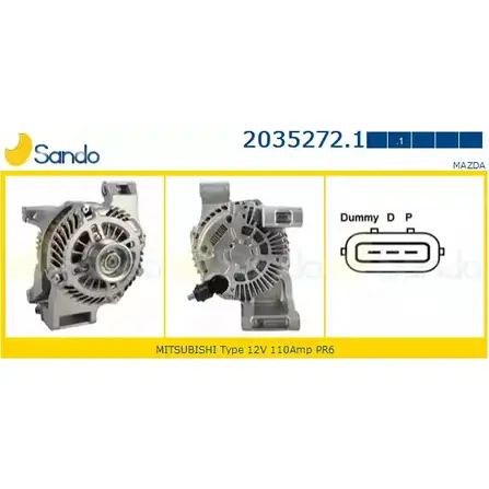 Генератор SANDO Y5UK4X 1266759313 FBRS5 4B 2035272.1