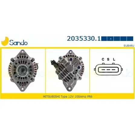 Генератор SANDO G6XKHC 1266760535 2035330.1 2KQ HCM изображение 0