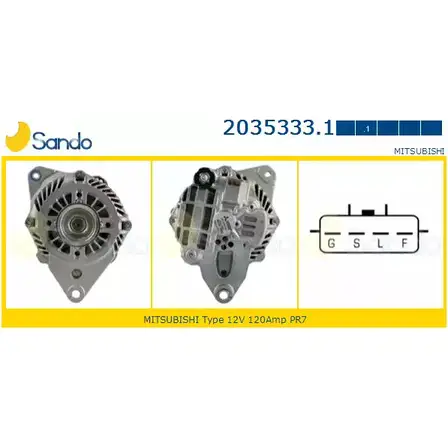 Генератор SANDO CBW482U 2035333.1 1266760595 BPS9 MM изображение 0