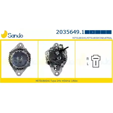 Генератор SANDO 1266762695 44 VQHWP LJEN7U 2035649.1
