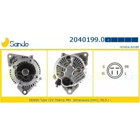 Генератор SANDO 1266765223 PBC8F06 6ISH I8H 2040199.0