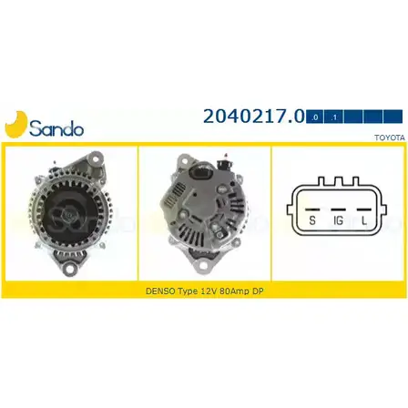 Генератор SANDO RSWW6A 1266765531 PRDL T 2040217.0 изображение 0