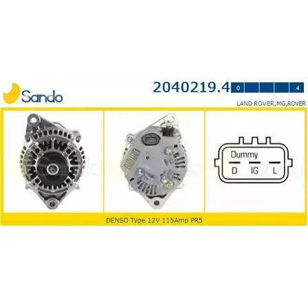 Генератор SANDO 2040219.4 VBX75 I 1266765557 2YWN3RQ