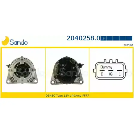 Генератор SANDO 2040258.0 8 006P0 1266766027 E61ZU3 изображение 0