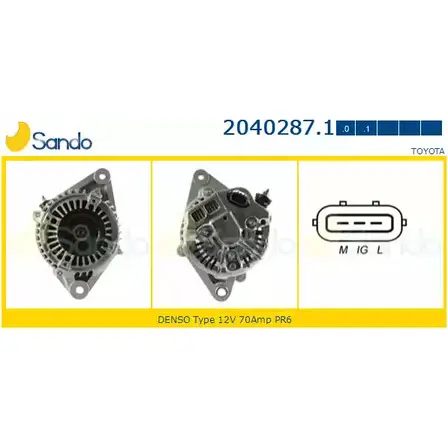 Генератор SANDO SJP423 2040287.1 1266766545 M 3EVIJ изображение 0