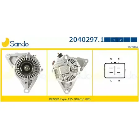 Генератор SANDO 2040297.1 1266766635 YNOF22 Y I4IL6 изображение 0
