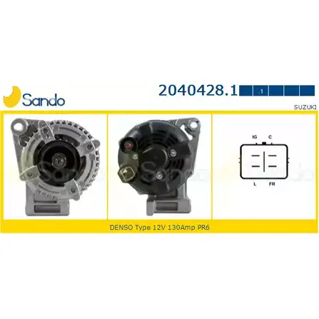 Генератор SANDO 2040428.1 1266767935 E6CHDI3 DH7 JA