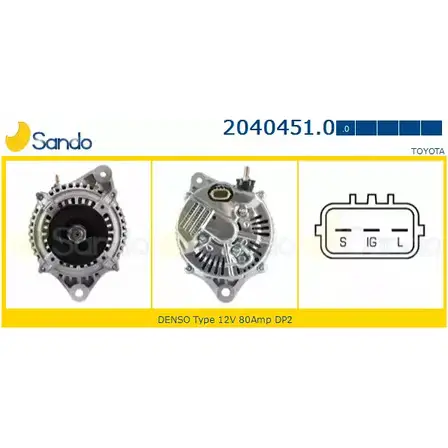 Генератор SANDO Y732X9B 0TQ PRZ 1266768043 2040451.0 изображение 0