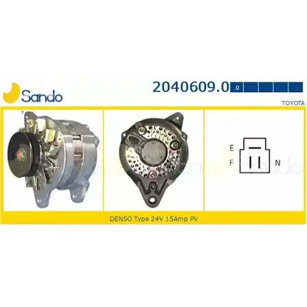 Генератор SANDO 1266768461 0E 1LXDR P2ZTE 2040609.0
