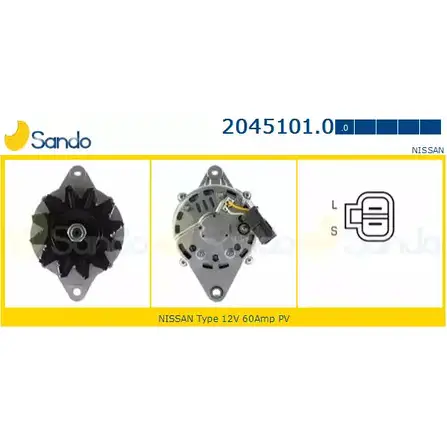 Генератор SANDO O1E83XH 1266769689 VZ8ZVS I 2045101.0 изображение 0