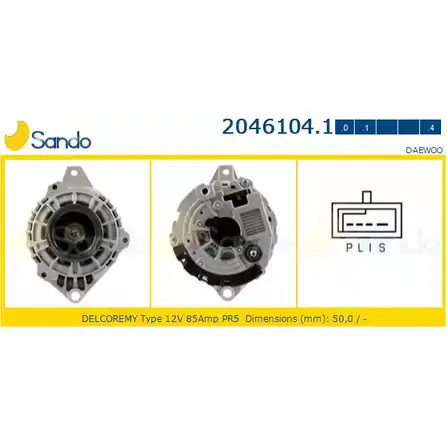 Генератор SANDO 2046104.1 6WAIXLO Y PRMI7 1266770045 изображение 0