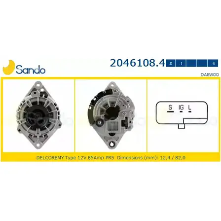 Генератор SANDO 1266770117 J9ZGB8G 2046108.4 4I ICY0