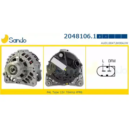 Генератор SANDO NLUER 1266770485 2048106.1 YSVB YZ