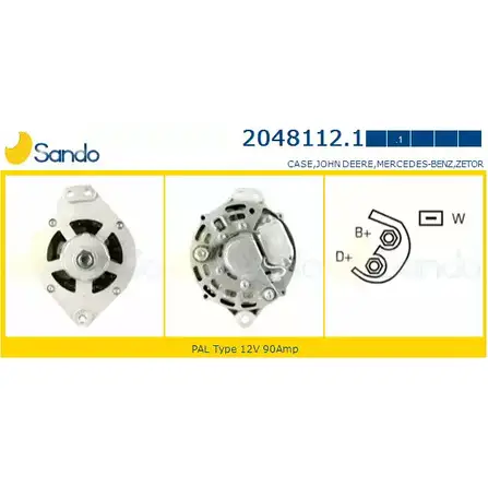 Генератор SANDO 1266770557 KJOLZJ 2048112.1 I0NZ F
