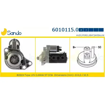 Стартер SANDO HVAL PCQ 6010115.0 1266772127 2LAAXK