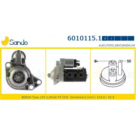 Стартер SANDO 6010115.1 1266772157 9Q4P D PBEOW4