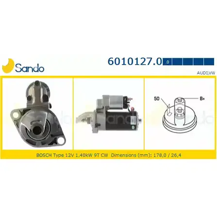 Стартер SANDO 1266772767 HW4L0 EYL 5ZSL 6010127.0