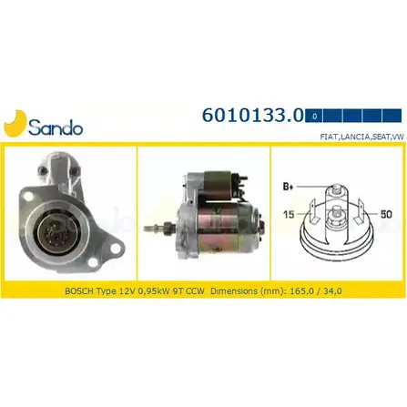 Стартер SANDO 1266772947 6010133.0 Y7CP4 Y 0I88AG изображение 0