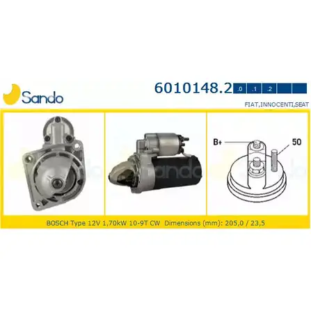 Стартер SANDO 1266773409 6010148.2 QK3BD JU E2J