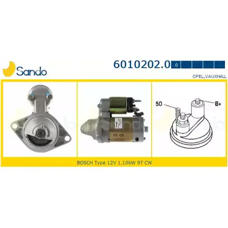Стартер SANDO 1266774469 6010202.0 2AUJM 86TC C