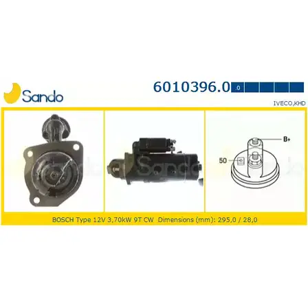 Стартер SANDO MAB9UWG 6010396.0 1266778475 5 M7L0 изображение 0