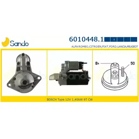 Стартер SANDO V7B2 EH 1266779341 TC2FF 6010448.1 изображение 0