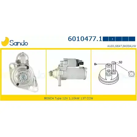 Стартер SANDO 9 OAGI 6010477.1 2JHNQG 1266779613