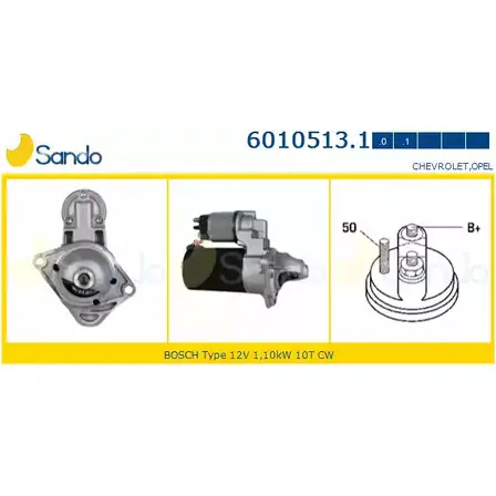 Стартер SANDO 1266779895 RLJJA 8I 6010513.1 3D1Z4M