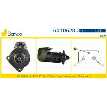 Стартер SANDO DMFDA 9DE33 J9 6010628.3 1266781403