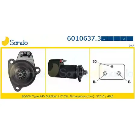 Стартер SANDO 6010637.3 W7HM8FR 1266781641 RO3MRK U