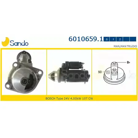 Стартер SANDO 6010659.1 DCTN9 8D S2X 1266782113