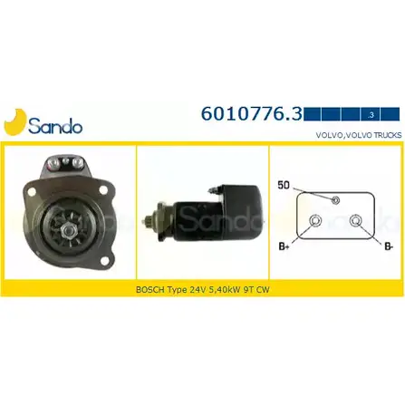 Стартер SANDO B JNBY6 7YKXN 6010776.3 1266783459