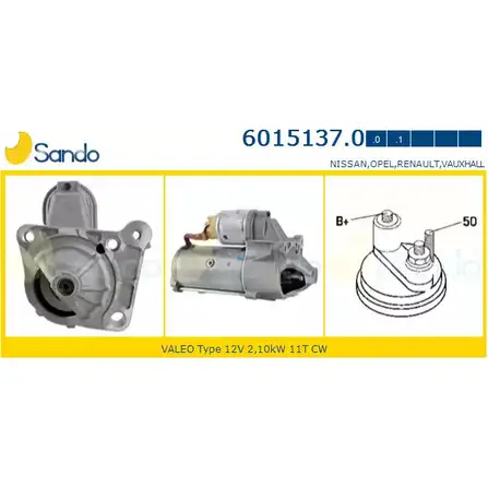 Стартер SANDO 6015137.0 R3E YFY H08PPT 1266787191