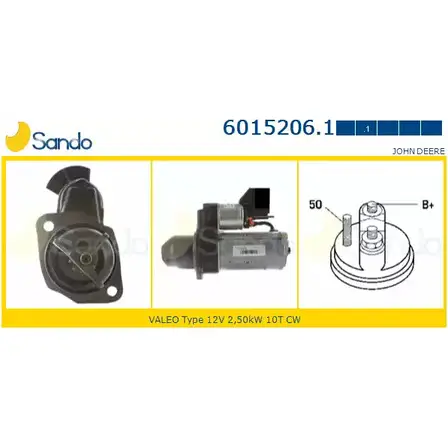 Стартер SANDO 1266789111 HK XWY6 OQHNIN 6015206.1 изображение 0
