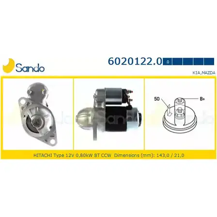Стартер SANDO ZFW PIWO 1266792031 6020122.0 3HR93F0 изображение 0