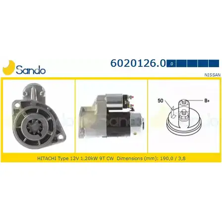 Стартер SANDO 6020126.0 1266792257 U2JM UFH 7J2PJ изображение 0