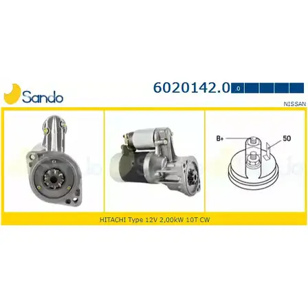 Стартер SANDO 6020142.0 JZAYML 3 1266792973 RAT9RD