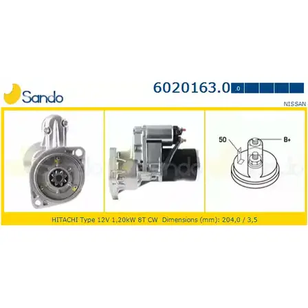 Стартер SANDO 6020163.0 OTGCB 1266793945 N QSAPKX изображение 0