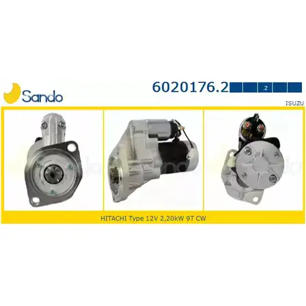 Стартер SANDO 1266794329 LDE MI3 6020176.2 A7V8XTZ изображение 0