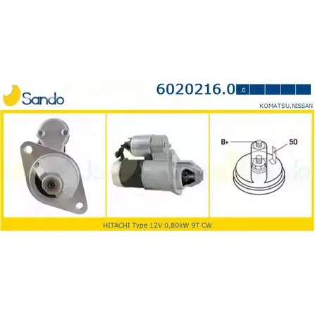 Стартер SANDO 3YAE 7S 1266795071 6020216.0 Y7XEJ5Y изображение 0