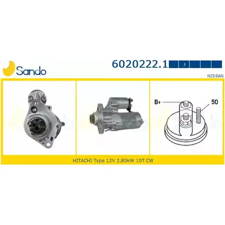 Стартер SANDO 1266795323 RGYK9G GG RWE 6020222.1 изображение 0