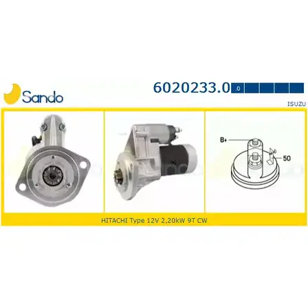 Стартер SANDO 6020233.0 1266795441 G BO2I LI6DF изображение 0