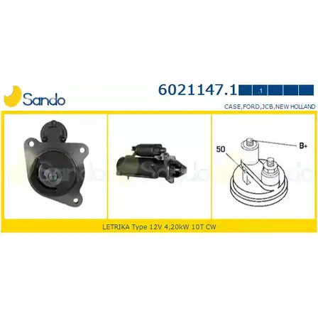 Стартер SANDO 1266796711 QA3T B 6021147.1 X5JOI