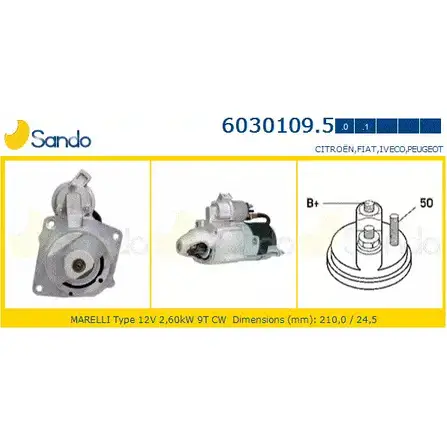 Стартер SANDO 8N XW0N 6030109.5 1266798247 I0J1KMN