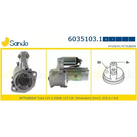 Стартер SANDO OTIX YB 1266801213 6035103.1 C6J5J