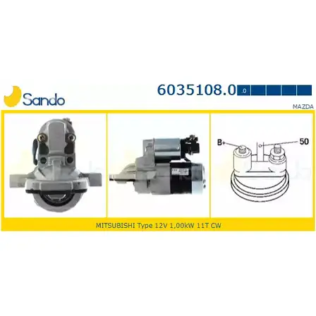 Стартер SANDO 6035108.0 1266801793 F3N6U V OE65DC