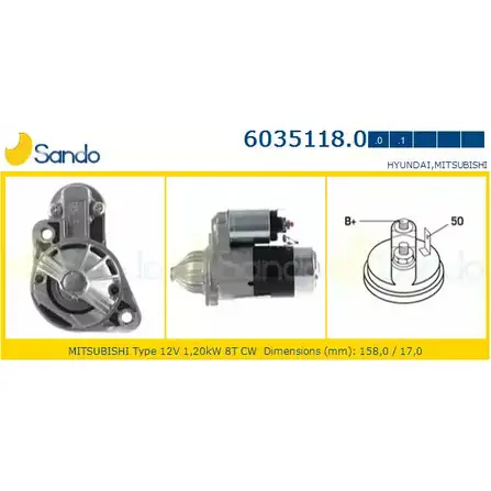 Стартер SANDO 6035118.0 LF74 Z 174JHWS 1266802429