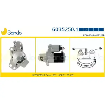 Стартер SANDO CCWZN6H 1266808043 6035250.1 1A JE5U