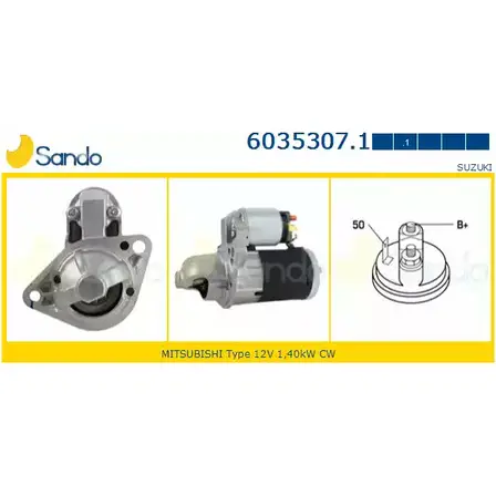 Стартер SANDO H3D 76O 6035307.1 A02UNFD 1266808835